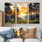 Pine Tree Sunset Glow I - Multi-Panels