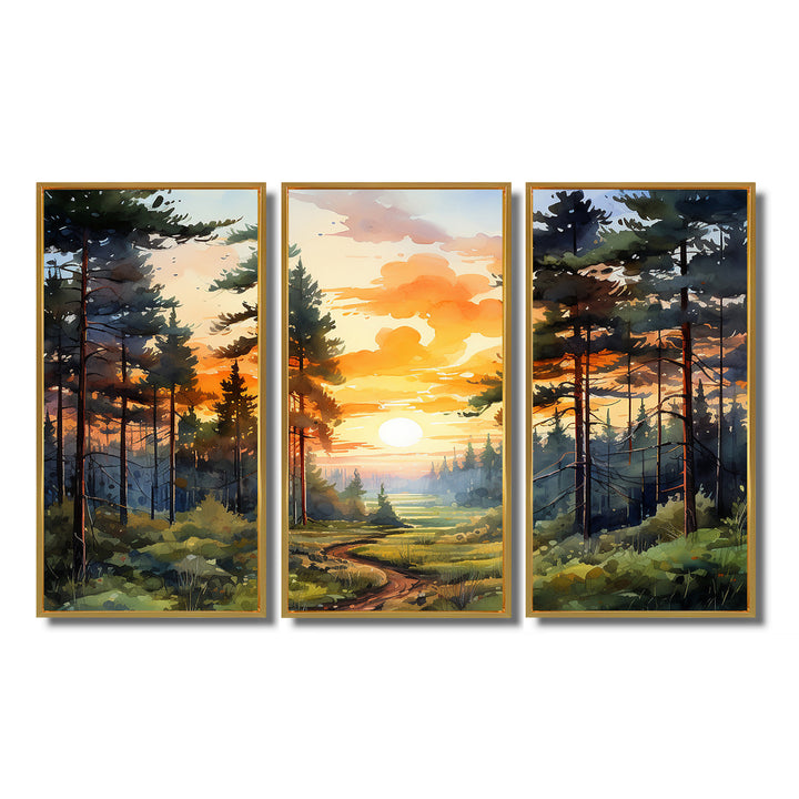 Pine Tree Sunset Glow I - Multi-Panels