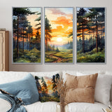 Pine Tree Sunset Glow I - Multi-Panels