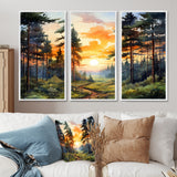 Pine Tree Sunset Glow I - Multi-Panels