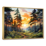 Pine Tree Sunset Glow I - Floral Canvas Wall Art