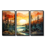 Pine Tree Sunset Glow II - Multi-Panels