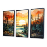 Pine Tree Sunset Glow II - Multi-Panels