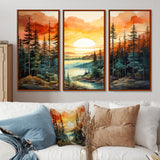 Pine Tree Sunset Glow II - Multi-Panels