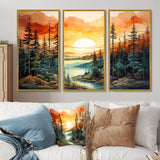 Pine Tree Sunset Glow II - Multi-Panels