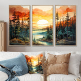 Pine Tree Sunset Glow II - Multi-Panels
