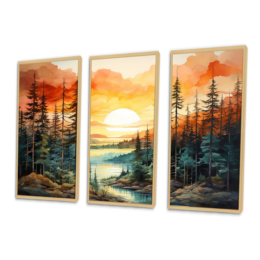 Pine Tree Sunset Glow II - Multi-Panels