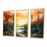 Pine Tree Sunset Glow II - Multi-Panels