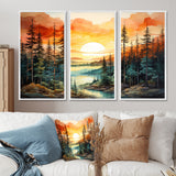 Pine Tree Sunset Glow II - Multi-Panels