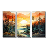 Pine Tree Sunset Glow II - Multi-Panels
