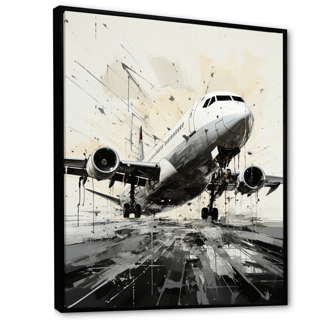 Abstracted Plane Flight Path - Plane Canvas Wall Art