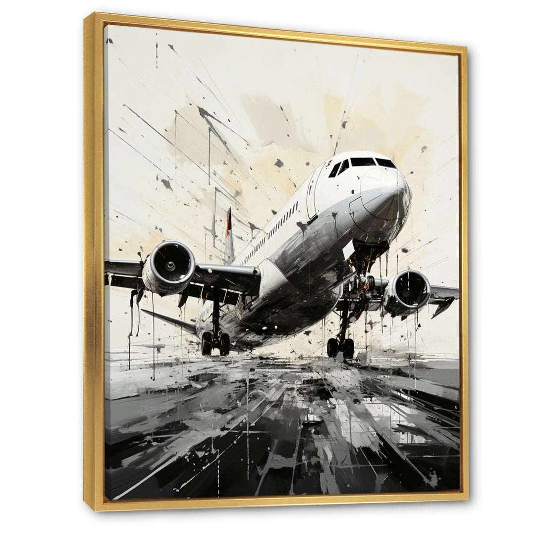 Abstracted Plane Flight Path - Plane Canvas Wall Art
