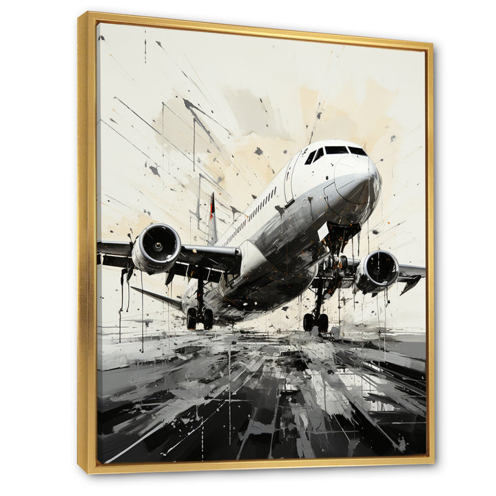 Abstracted Plane Flight Path - Plane Canvas Wall Art