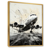 Abstracted Plane Flight Path - Plane Canvas Wall Art