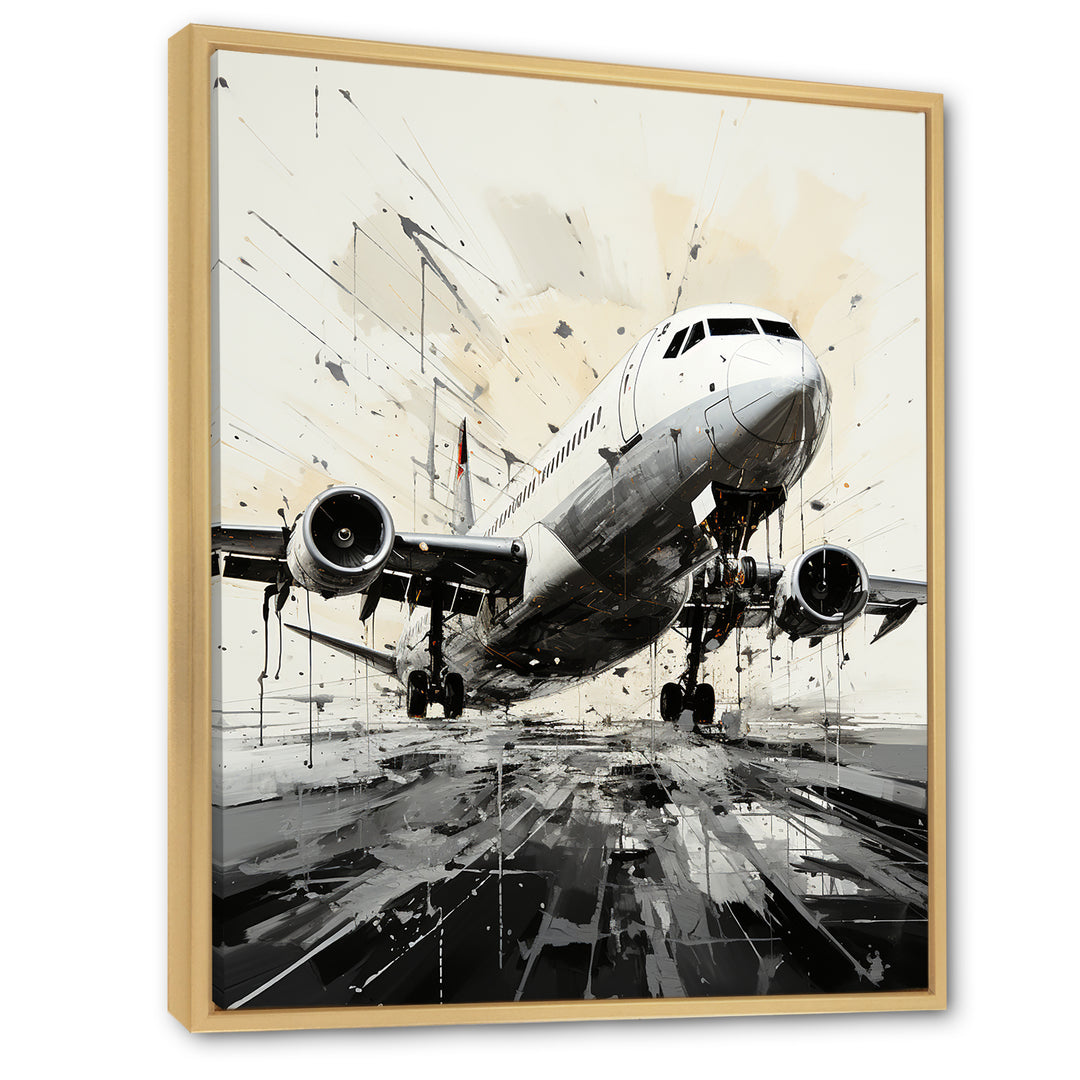 Abstracted Plane Flight Path - Plane Canvas Wall Art