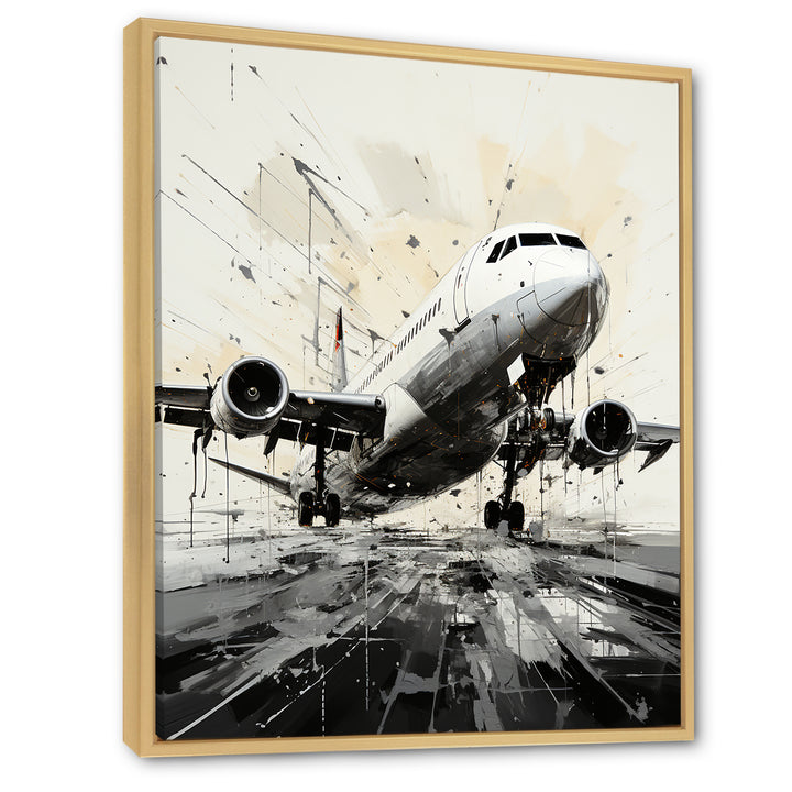 Abstracted Plane Flight Path - Plane Canvas Wall Art