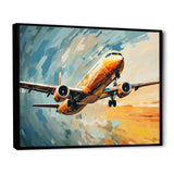 Teal Plane Under Abstracted Cloud - Plane Canvas Wall Art