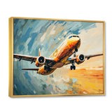 Teal Plane Under Abstracted Cloud - Plane Canvas Wall Art