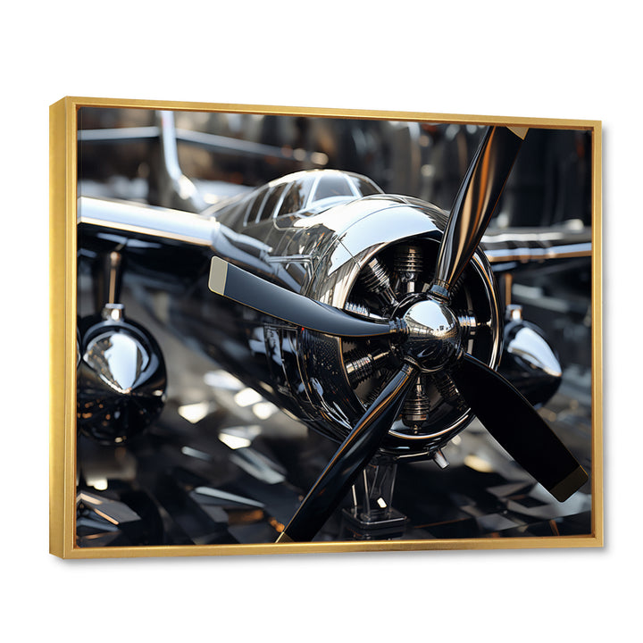 Plane With Abstracted Propellers - Plane Canvas Wall Art