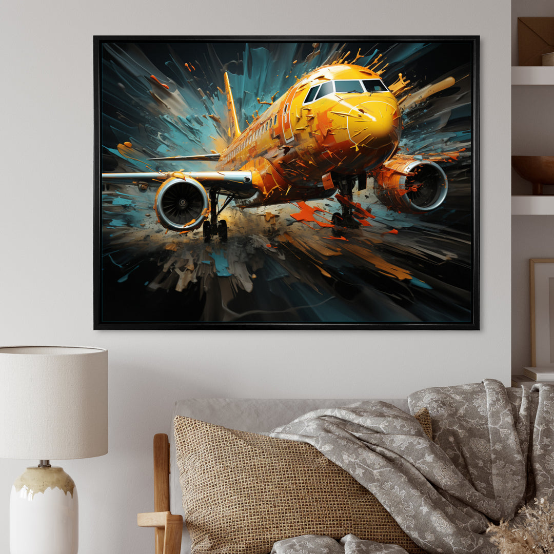 Plane Abstracted Velocity - Plane Canvas Wall Art