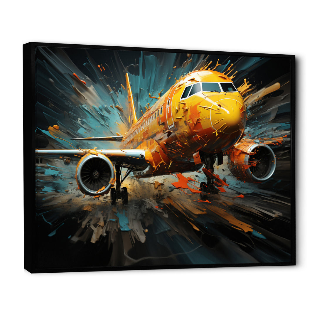 Plane Abstracted Velocity - Plane Canvas Wall Art