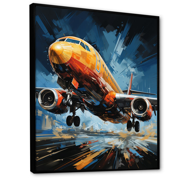 Plane In Dynamic Journey - Plane Canvas Wall Art