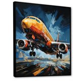 Plane In Dynamic Journey - Plane Canvas Wall Art