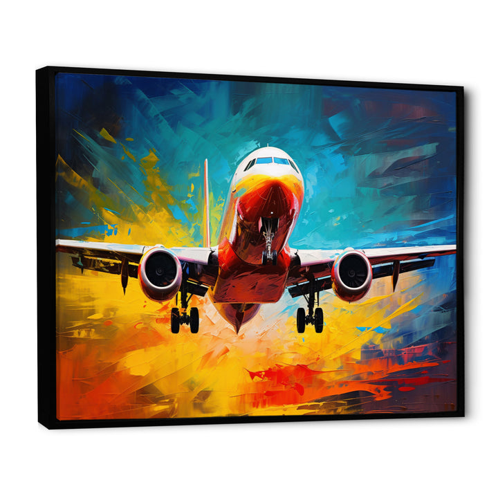 Plane Energetic Departure - Plane Canvas Wall Art