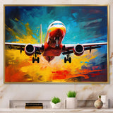 Plane Energetic Departure - Plane Canvas Wall Art