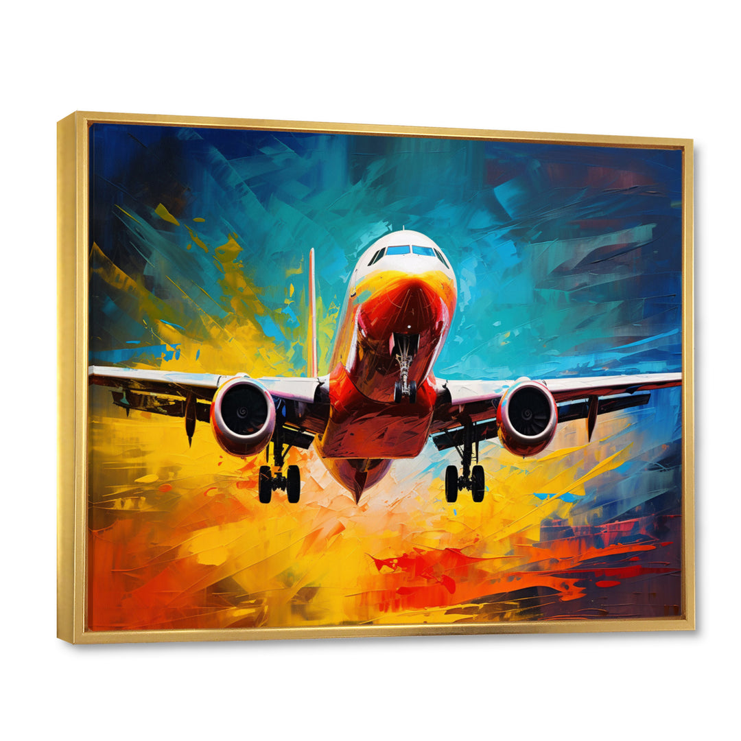 Plane Energetic Departure - Plane Canvas Wall Art