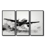 Expressive Plane Airborne - Canvas Multipanels Set of 3