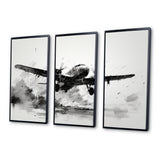 Expressive Plane Airborne - Canvas Multipanels Set of 3
