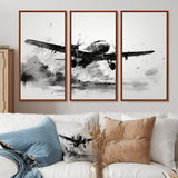 Expressive Plane Airborne - Canvas Multipanels Set of 3
