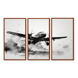 Expressive Plane Airborne - Canvas Multipanels Set of 3