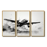 Expressive Plane Airborne - Canvas Multipanels Set of 3