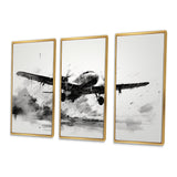 Expressive Plane Airborne - Canvas Multipanels Set of 3