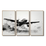 Expressive Plane Airborne - Canvas Multipanels Set of 3