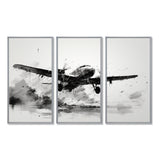 Expressive Plane Airborne - Canvas Multipanels Set of 3