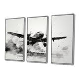 Expressive Plane Airborne - Canvas Multipanels Set of 3