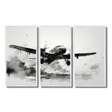 Expressive Plane Airborne - Canvas Multipanels Set of 3