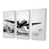 Expressive Plane Airborne - Canvas Multipanels Set of 3