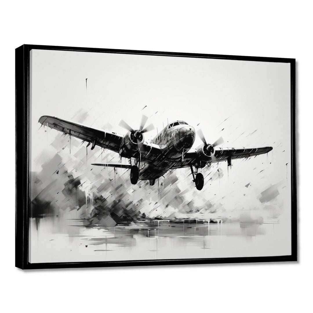Expressive Plane Airborne - Plane Canvas Wall Art