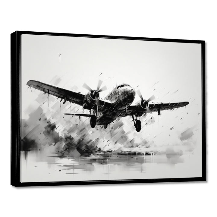 Expressive Plane Airborne - Plane Canvas Wall Art