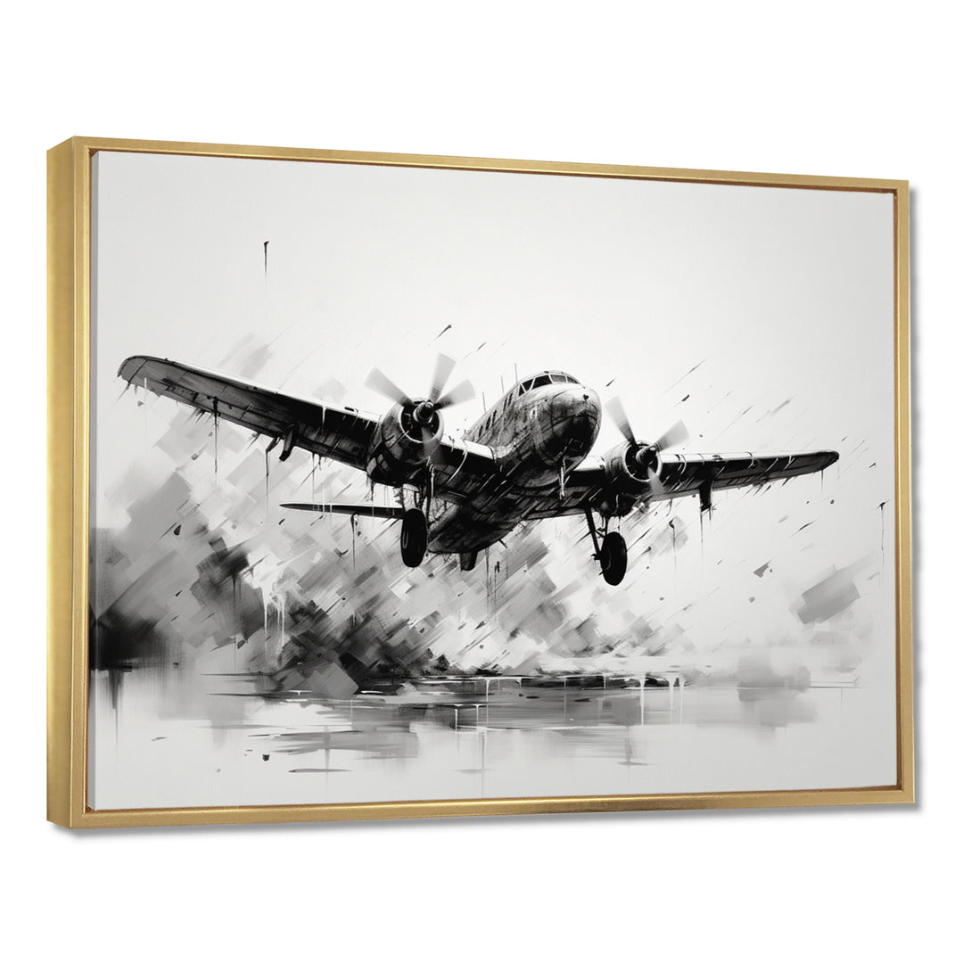 Expressive Plane Airborne - Plane Canvas Wall Art