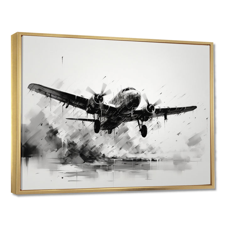 Expressive Plane Airborne - Plane Canvas Wall Art