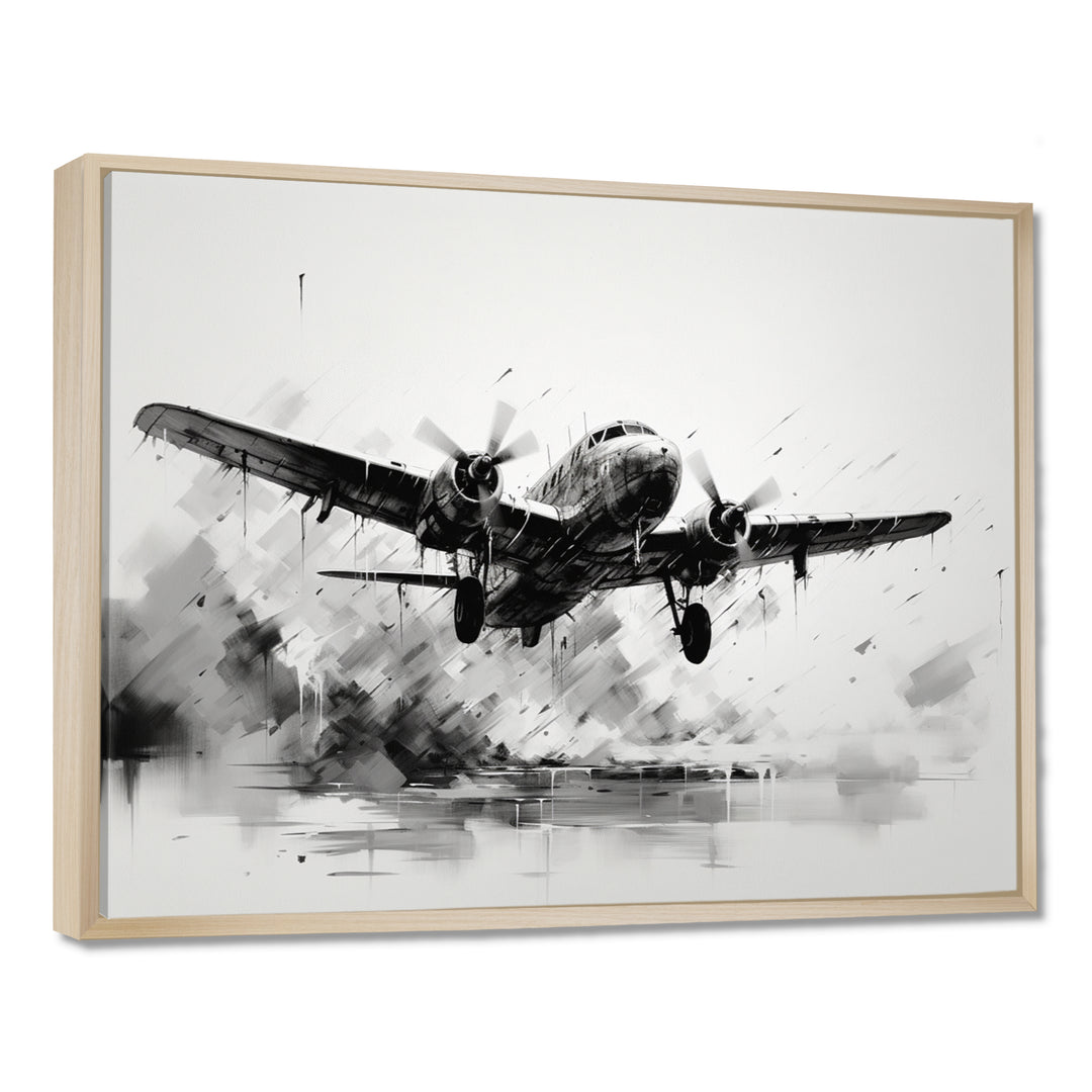Expressive Plane Airborne - Plane Canvas Wall Art