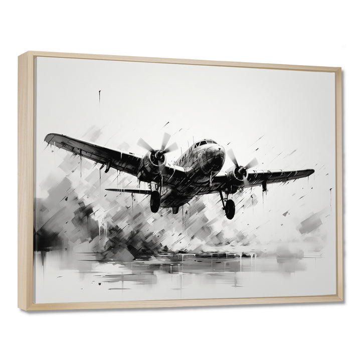 Expressive Plane Airborne - Plane Canvas Wall Art