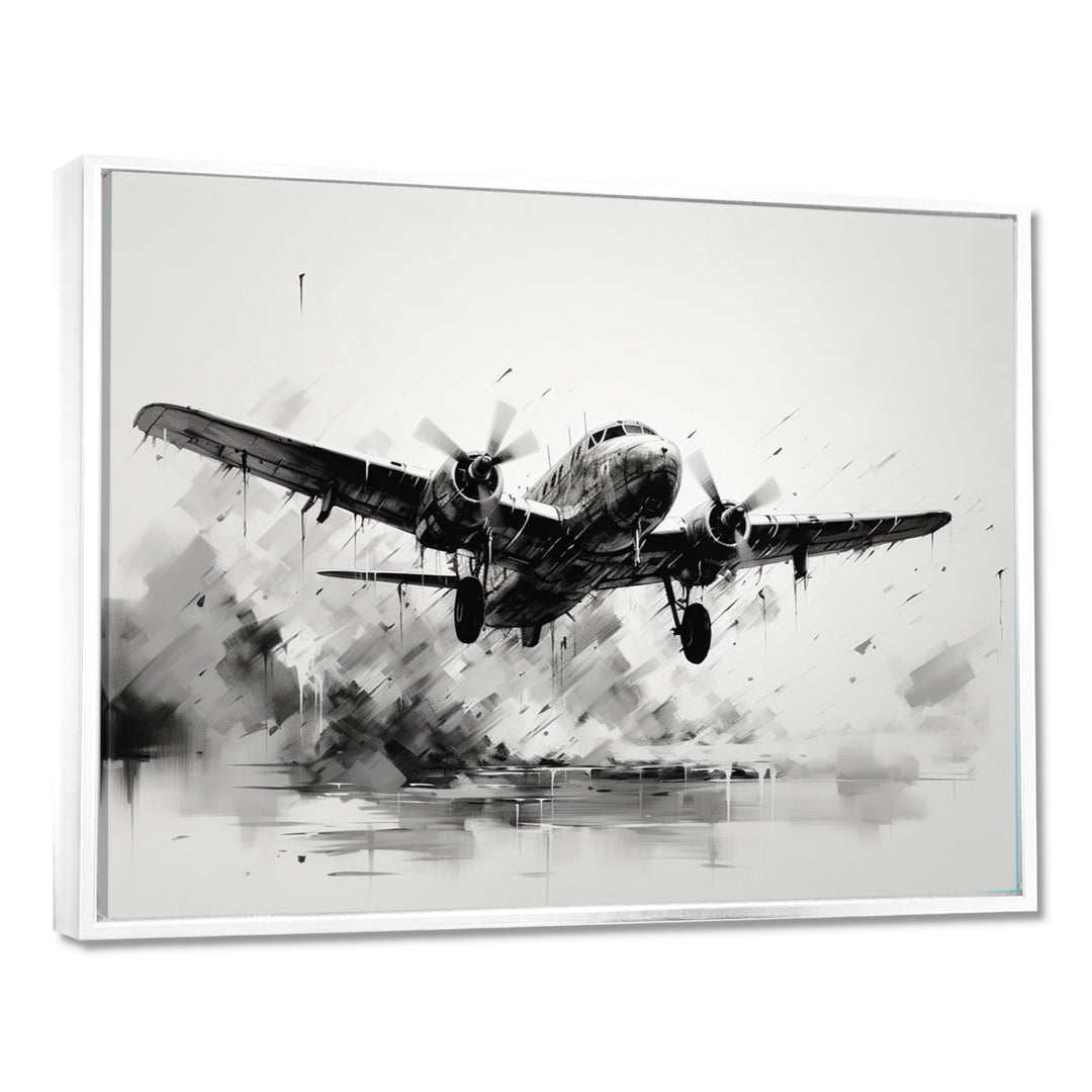 Expressive Plane Airborne - Plane Canvas Wall Art