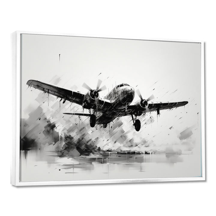 Expressive Plane Airborne - Plane Canvas Wall Art