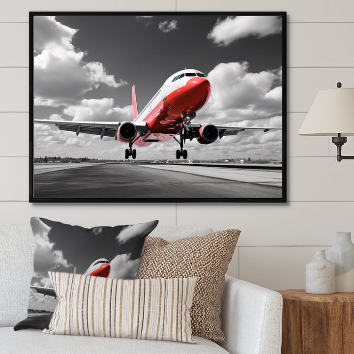 Grey Flight Of Dreams - Plane Canvas Wall Art